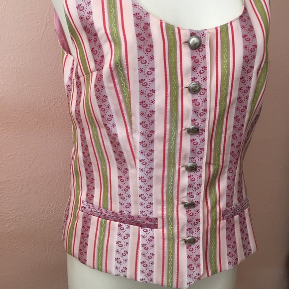 Vintage Cottagecore Corset Top Vest Pastel Pink Made in Germany Barbiecore - Picture 15 of 16